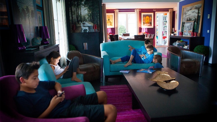 Five children share three digital devices in their home
