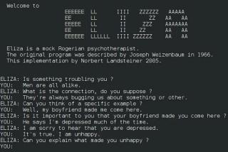  Le premier logiciel de dialogue ou chatbot est ELIZA, conçu en 1966 pour simuler un psychothérapeute. DR 